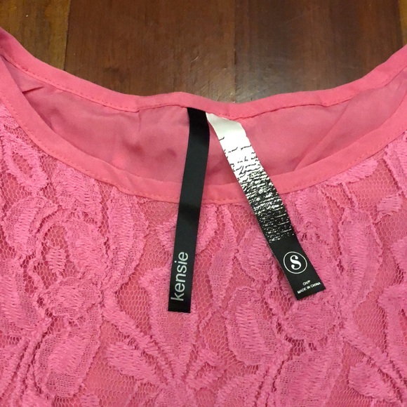 Pink Lace Peplum Top - Picture 3 of 3
